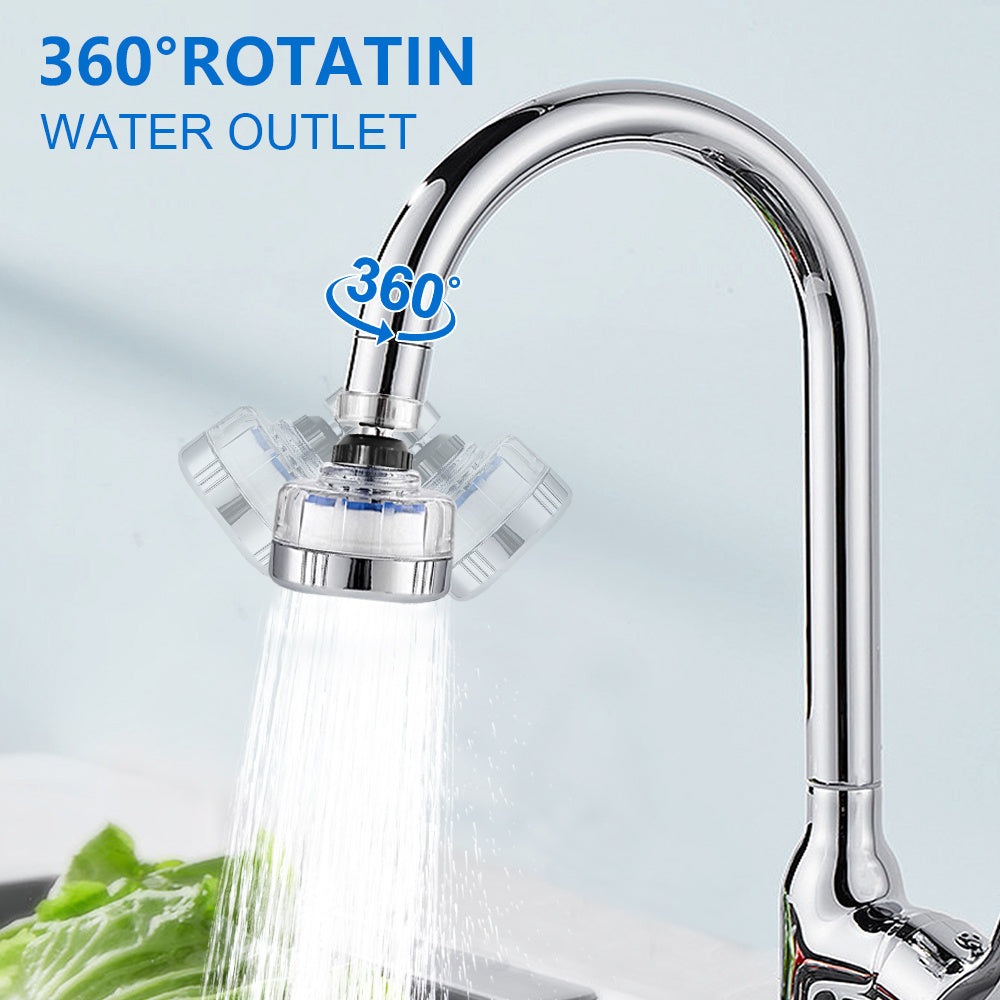 3Pack Universal 360 Degrees Rotating Faucet Water Filter Kit With 6 Replacement Filter For Kitchen & Bathroom Sink